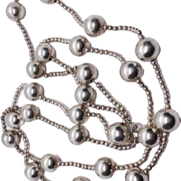 ✨ Rare Vintage Tiffany & Co. Elsa Peretti® 36” Sterling Silver Bead Necklace ✨ - Picture 7 of 10